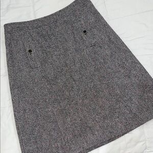 Talbots Gray & Pink Tweed A-Line Skirt